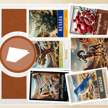 Collage: Nevada State Symbols 500 Jigsaw Puzzle 3D Modell