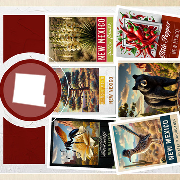 Collage: New Mexico State Symbols 1000 Jigsaw Puzzle 3D Modell