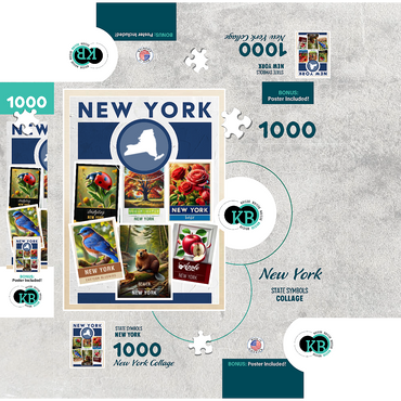 Collage: New York State Symbols 1000 Jigsaw Puzzle box 3D Modell