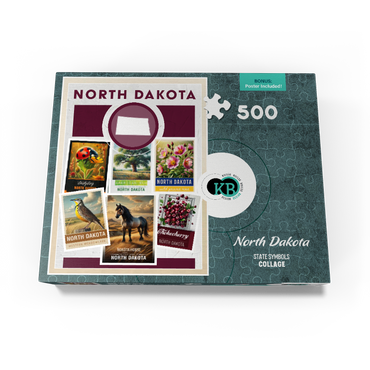 Collage: North Dakota State Symbols 500 Jigsaw Puzzle box view3