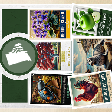 Collage: Rhode Island State Symbols 500 Jigsaw Puzzle 3D Modell