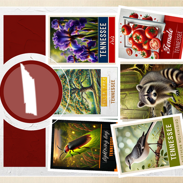 Collage: Tennessee State Symbols 1000 Jigsaw Puzzle 3D Modell