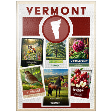 puzzleplate Collage: Vermont State Symbols 1000 Jigsaw Puzzle