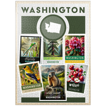 puzzleplate Collage: Washington State Symbols 1000 Jigsaw Puzzle