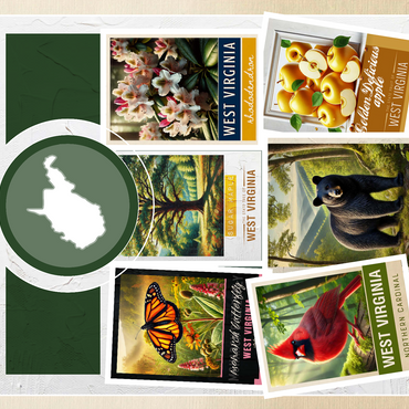 Collage: West Virginia State Symbols 500 Jigsaw Puzzle 3D Modell