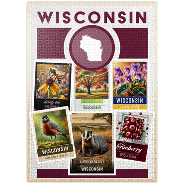 puzzleplate Collage: Wisconsin State Symbols 1000 Jigsaw Puzzle