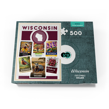Collage: Wisconsin State Symbols 500 Jigsaw Puzzle box view3