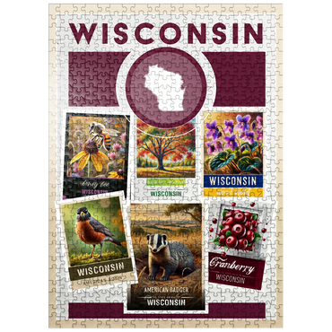 puzzleplate Collage: Wisconsin State Symbols 500 Jigsaw Puzzle