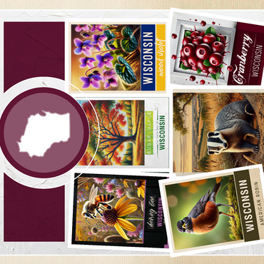 Collage: Wisconsin State Symbols 500 Jigsaw Puzzle 3D Modell