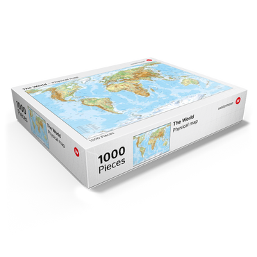Physical World Map Global Geography 1000 Jigsaw Puzzle box view1