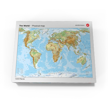 Physical World Map Global Geography 1000 Jigsaw Puzzle box view3