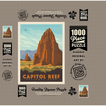 Capitol Reef National Park: Cathedral Valley 1000 Jigsaw Puzzle box 3D Modell