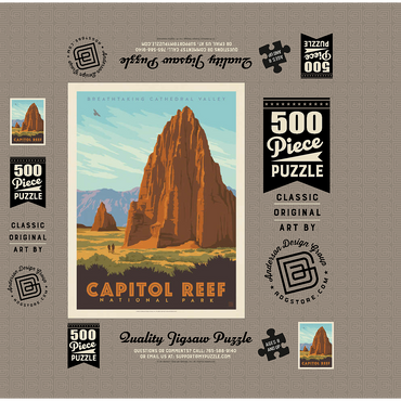 Capitol Reef National Park: Cathedral Valley 500 Jigsaw Puzzle box 3D Modell