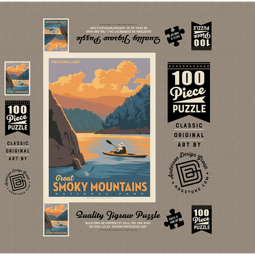 Great Smoky Mountains National Park: Fontana Lake 100 Jigsaw Puzzle box 3D Modell