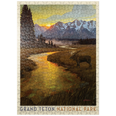 puzzleplate Grand Teton National Park: Lone Moose 500 Jigsaw Puzzle