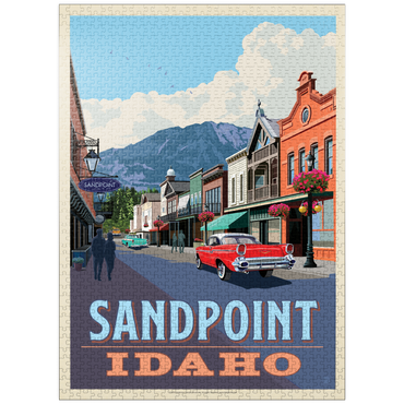 puzzleplate Sandpoint, Idaho: Downtown Street and Mountains 1000 Jigsaw Puzzle