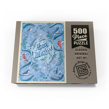 Happy Winter Songbirds Holiday Design 500 Jigsaw Puzzle box view3