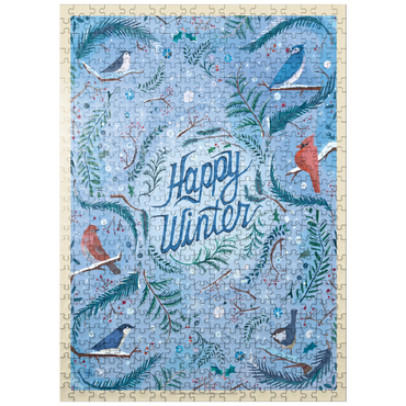 puzzleplate Happy Winter Songbirds Holiday Design 500 Jigsaw Puzzle
