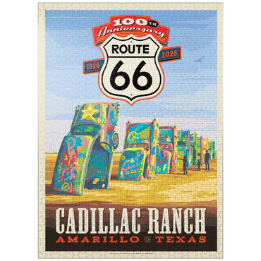 puzzleplate 100th Anniversary Of Route 66 - Cadillac Ranch, Amarillo Texas Sunset 1000 Jigsaw Puzzle