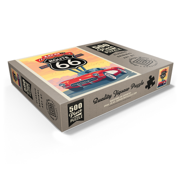 100th Anniversary Of Route 66 - Classic Red Corvette 500 Jigsaw Puzzle box view1