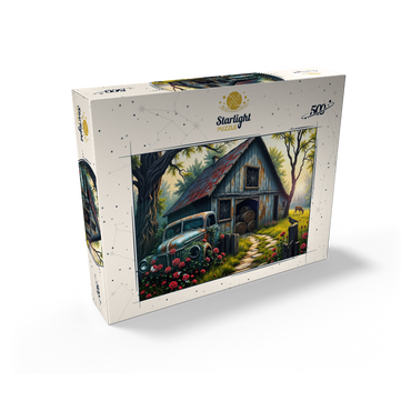 Rustic Barn Vintage Truck Meadow Landscape 500 Jigsaw Puzzle box view2