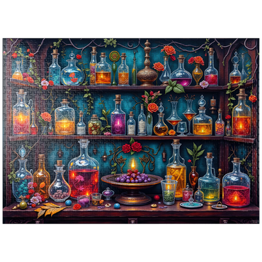 puzzleplate Enchanted Apothecary Shelf Glowing Potions 1000 Jigsaw Puzzle