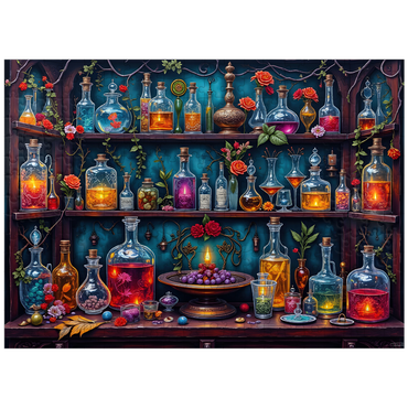 puzzleplate Enchanted Apothecary Shelf Glowing Potions 300 Jigsaw Puzzle