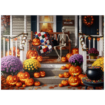 puzzleplate Cozy Halloween Front Porch Decor 1000 Jigsaw Puzzle