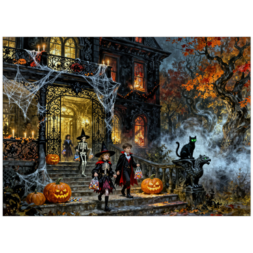 puzzleplate Haunted Victorian Mansion Halloween Night 300 Jigsaw Puzzle