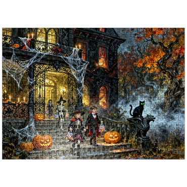 puzzleplate Haunted Victorian Mansion Halloween Night 500 Jigsaw Puzzle