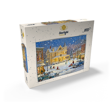 Snowy Victorian Christmas Town Square House 1000 Jigsaw Puzzle box view2