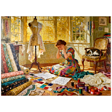 puzzleplate Sunlit Sewing Studio Dressmaking Scene 1000 Jigsaw Puzzle