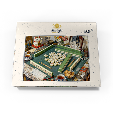 Mahjong Table Still Life With Lucky Cat 500 Jigsaw Puzzle box view3