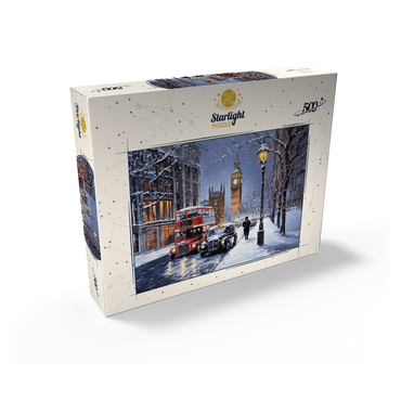 Big Ben London Snowy Night Street Scene 500 Jigsaw Puzzle box view2