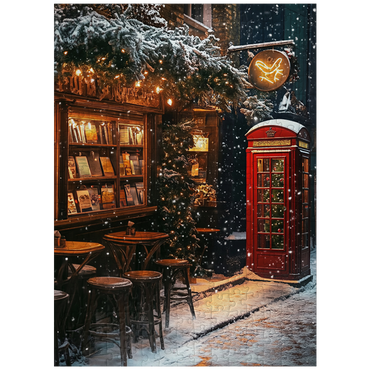 puzzleplate London Red Telephone Booth Snowy Christmas Street 300 Jigsaw Puzzle