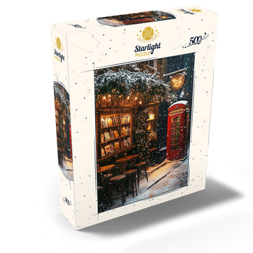 London Red Telephone Booth Snowy Christmas Street 500 Jigsaw Puzzle box view2