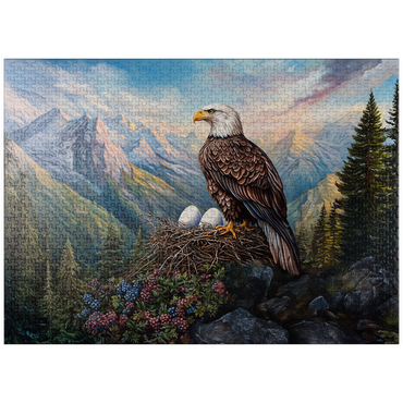 puzzleplate Majestic Bald Eagle Nest Mountain Wilderness 1000 Jigsaw Puzzle
