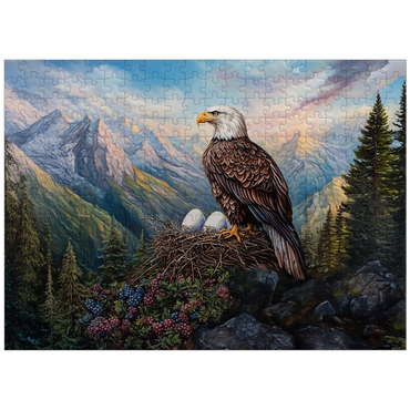 puzzleplate Majestic Bald Eagle Nest Mountain Wilderness 300 Jigsaw Puzzle