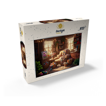 Cozy Craft Room Cats and Yarn 1000 Jigsaw Puzzle box view2
