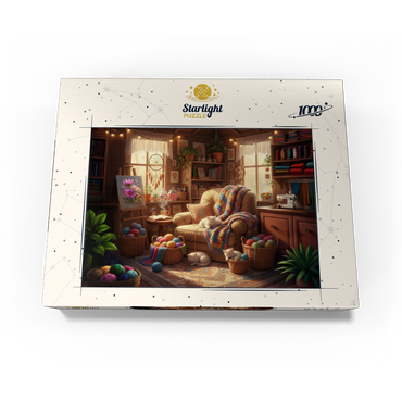 Cozy Craft Room Cats and Yarn 1000 Jigsaw Puzzle box view3