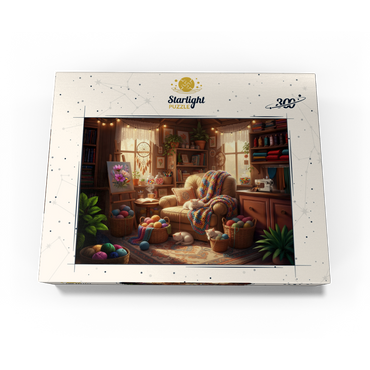 Cozy Craft Room Cats and Yarn 300 Jigsaw Puzzle box view3
