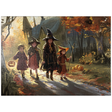 puzzleplate Haunted Village Halloween Trick or Treat Scene 1000 Jigsaw Puzzle