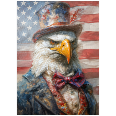 puzzleplate Patriotic Bald Eagle American Flag Portrait 1000 Jigsaw Puzzle