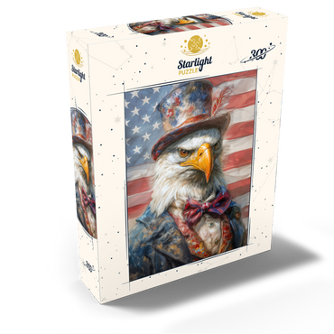 Patriotic Bald Eagle American Flag Portrait 300 Jigsaw Puzzle box view2
