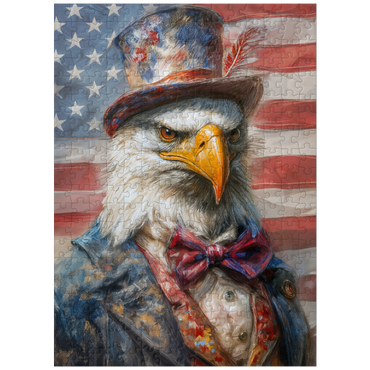 puzzleplate Patriotic Bald Eagle American Flag Portrait 300 Jigsaw Puzzle