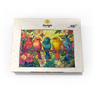 Colorful Songbirds on Floral Branches 300 Jigsaw Puzzle box view3