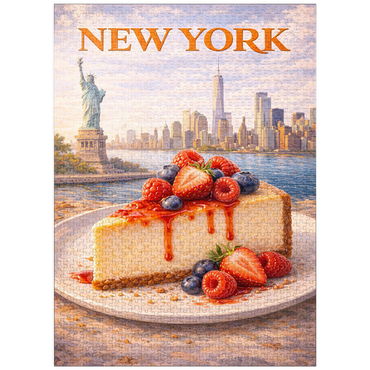puzzleplate New York Cheesecake – Iconic American Dessert 1000 Jigsaw Puzzle