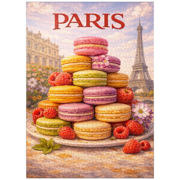 puzzleplate Paris Macaron Tower – French Patisserie Elegance 1000 Jigsaw Puzzle