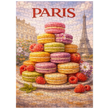 puzzleplate Paris Macaron Tower – French Patisserie Elegance 500 Jigsaw Puzzle