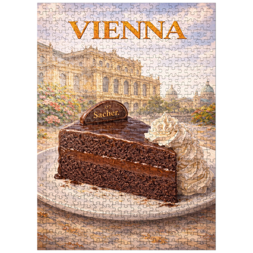 puzzleplate Vienna Sachertorte – Classic Austrian Chocolate Cake 500 Jigsaw Puzzle